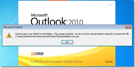 Microsoft Outlook 錯誤訊息